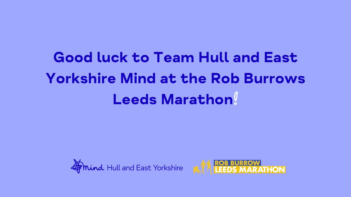 MindHEY's tweet photo. Good luck to all of the runners taking part in the Rob Burrows Leeds Marathon today to help raise money for us💙

You’ve got this! 💪🏼 https://t.co/ylFOmMr3zz