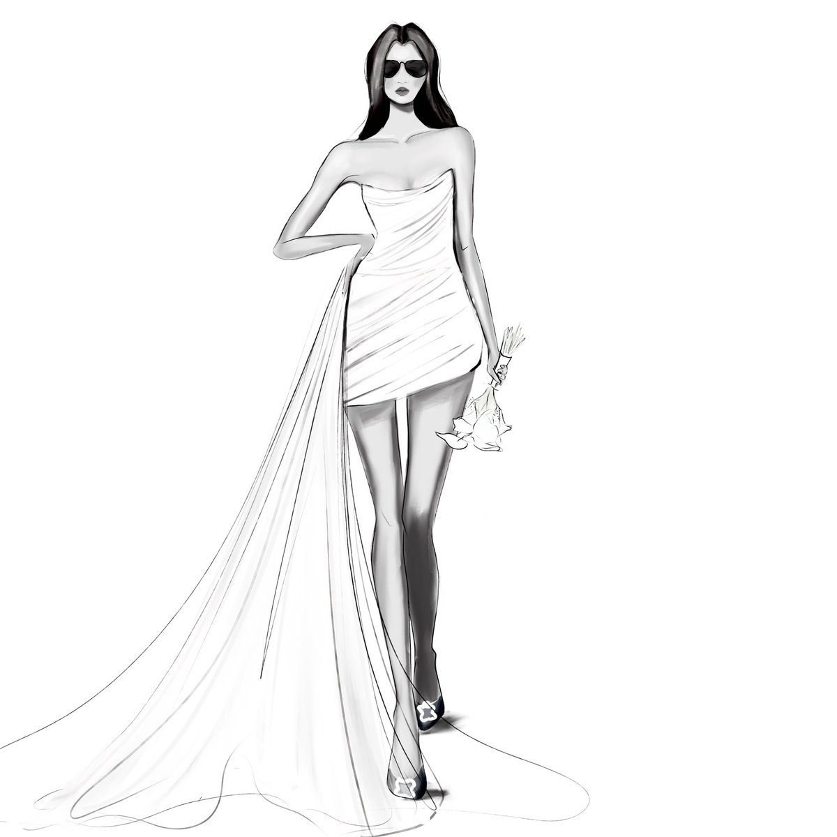 Wedding day 🖤
Be yourself and feeling yourself and you will be happy every day.
#wedding #weddingday  #weddingdress #weddingoutfit #weddingsketch
#bride 
#sletchingbride #wrddingart 
#weddingilustration
#ArtistOnTwitter 
#Procreate #procreateart