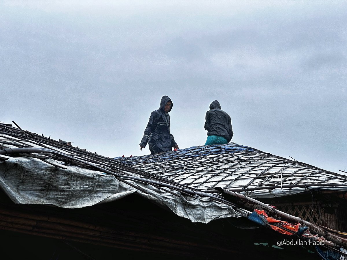 Abdulla_AH7's tweet image. As the cyclone mocha hit the camp and the devastating shelters already started. Few of the shelters got damaged and refugee are trying their best to keep upgraded their shelters and also it is seen that CPP volunteers are providing supports to the needy one.

#CycloneMochaUpdate