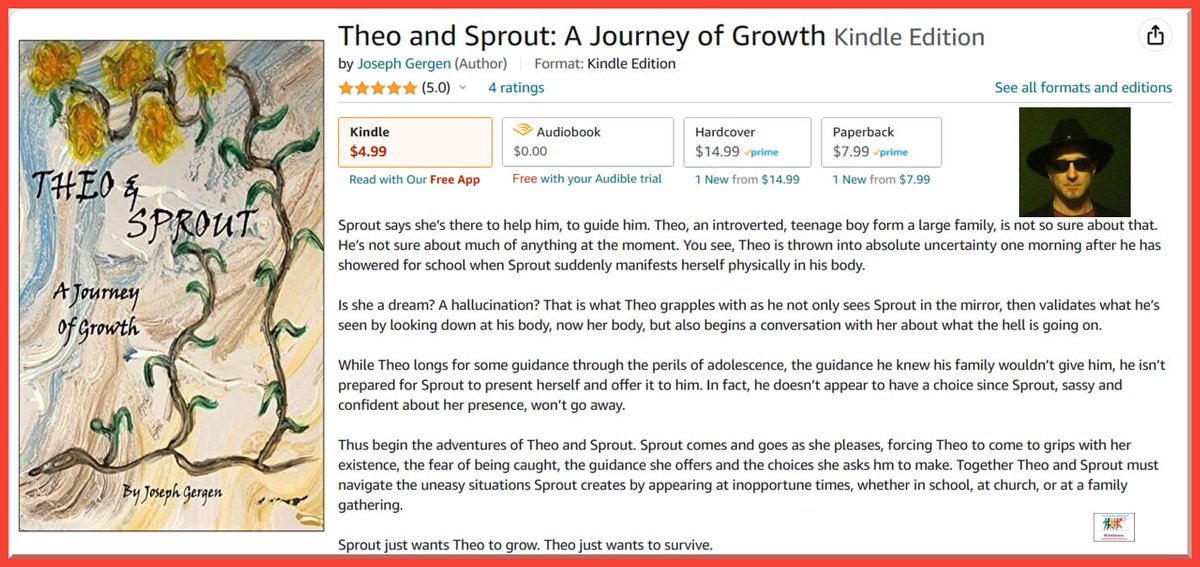 Sprout is here to help. Theo is not so sure. He’s not even sure where she came from or who she is. Is she a dream? Is she a hallucination? 

Check out all Joesph Gergen books at Amazon and his website!
josephgergen.com 
amzn.to/40wIAxo
#AuthorUpROAR @JoeGergen