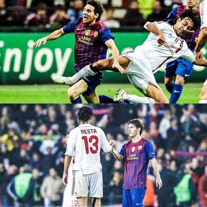 Goated_leo10's tweet photo. Alessandro Nesta on Messi:

“I kicked him and fell down, exhausted. He immediately gave me his hand to lift me up. Do you understand? I was on the ground and 2 seconds later, I opened my eyes and saw him with his hand out to help me up. There Messi destroyed me mentally.” https://t.co/dxUfFnjbxg