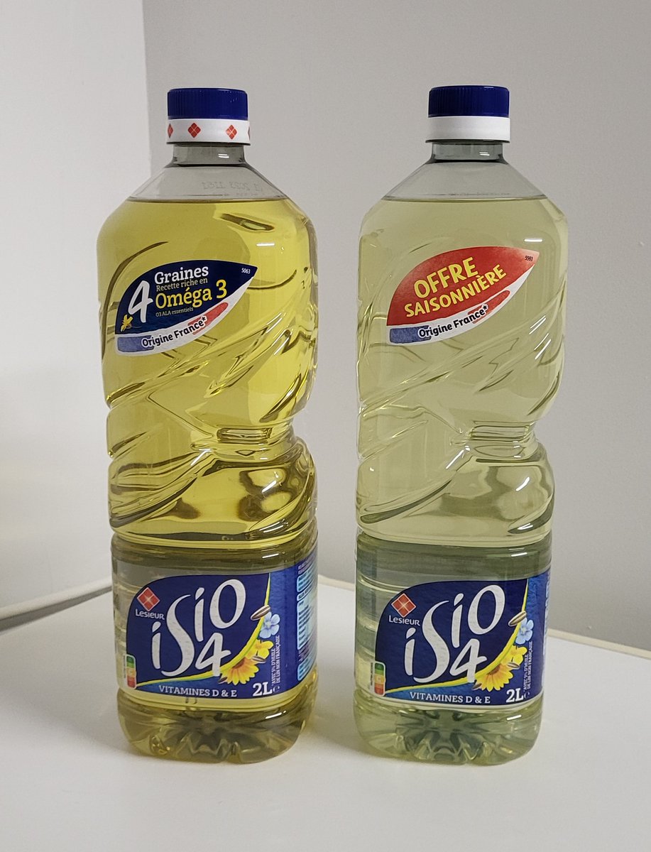 Marceau_2020 (@2020marceau) on Twitter photo Gauche : huile achetée avant la crise
Droite : il y a 1 semaine, beaucoup + chère (3,99€/litre) que la précédente, malgré l'offre saisonnière, la composition sur l'étiquette a changé tout en faisant croire qu'il s'agit du même produit : on appelle cela comment <a href="/Leclerc_MEL/">Michel-Edouard Leclerc</a> ? Gauche : huile achetée avant la crise
Droite : il y a 1 semaine, beaucoup + chère (3,99€/litre) que la précédente, malgré l'offre saisonnière, la composition sur l'étiquette a changé tout en faisant croire qu'il s'agit du même produit : on appelle cela comment <a href="/Leclerc_MEL/">Michel-Edouard Leclerc</a> ?
