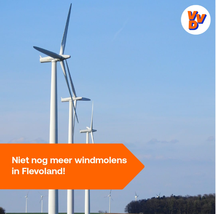 de ruimte in Flevoland is schaars, het is belangrijk om te focussen op woningbouw, bedrijven en landbouw. Nieuwe windparken tasten onze leefomgeving aan en passen niet langer in onze provincie, daarom heeft de VVD Flevoland ervoor gezorgd dat er geen nieuwe windparken meer komen