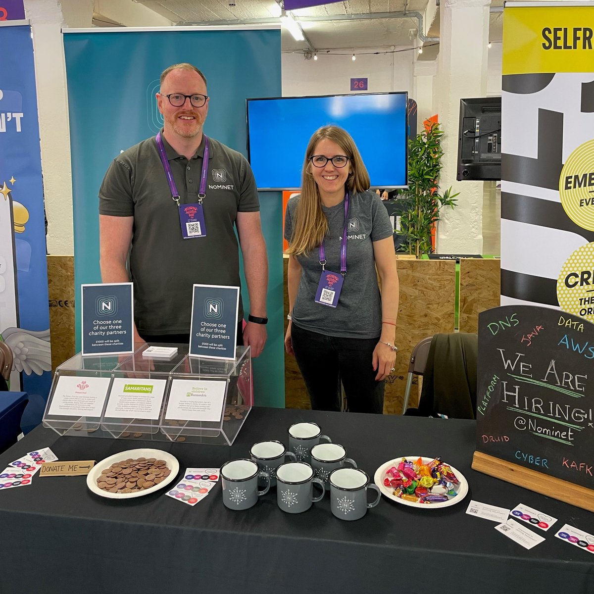 Nominet's tweet photo. Thanks to everyone who visited us at @milkroundabout in London yesterday.  We're back today with Charlene and Kevin.  Come and find out more about the exciting tech roles we have at the heart of .UK internet. #smrmay23  
💻https://t.co/IYC5yRS79G https://t.co/XVJUBsrcO7