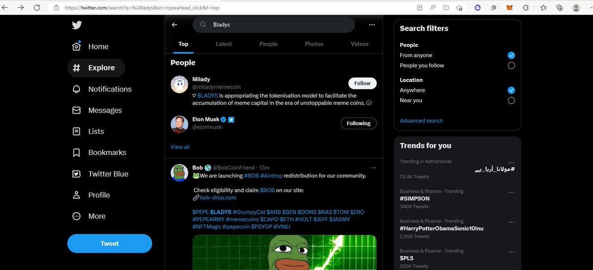 SigmaMagikDog's tweet photo. Why the hell, when you search $ladys @elonmusk is second suggested choice? https://t.co/KPaAOZBepK