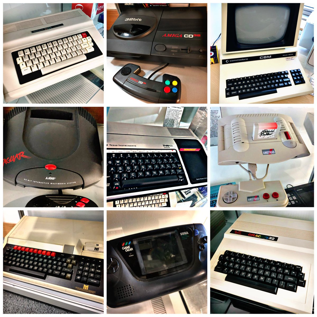 This week’s #RetroEnnead offers you the #CoCo2, #CD32, #CBM8032, #Jaguar, #TI994A, #GX4000, #Master128, #GameGear and #Dragon32. Select a line of 3 and eject the rest! #RetroComputing #ComputerHistory #RetroGaming #VideoGames