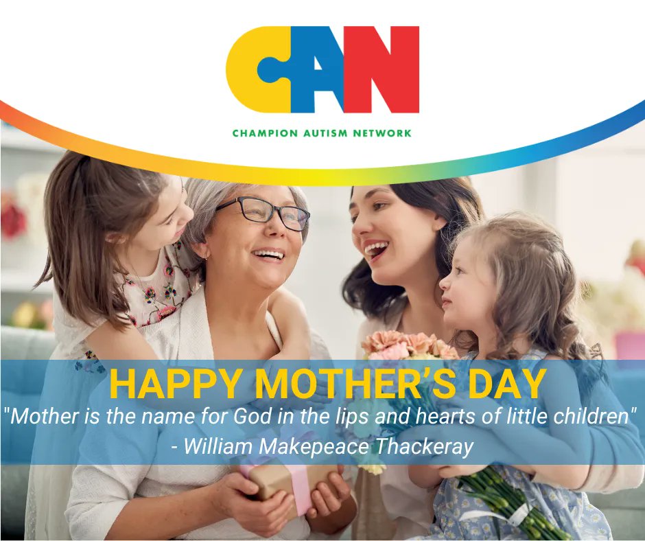 Wishing all of you amazing moms a Happy Mother's Day! Your love, compassion and sacrifice must be honored evey single day! 

#MothersDay #ComePlayWithUs® #YesYouCAN® #ChampionAutismNetwork #AutismAwareness #AutismAcceptance #Autism #AutismCommunity #AutismSupport #AutismFamily