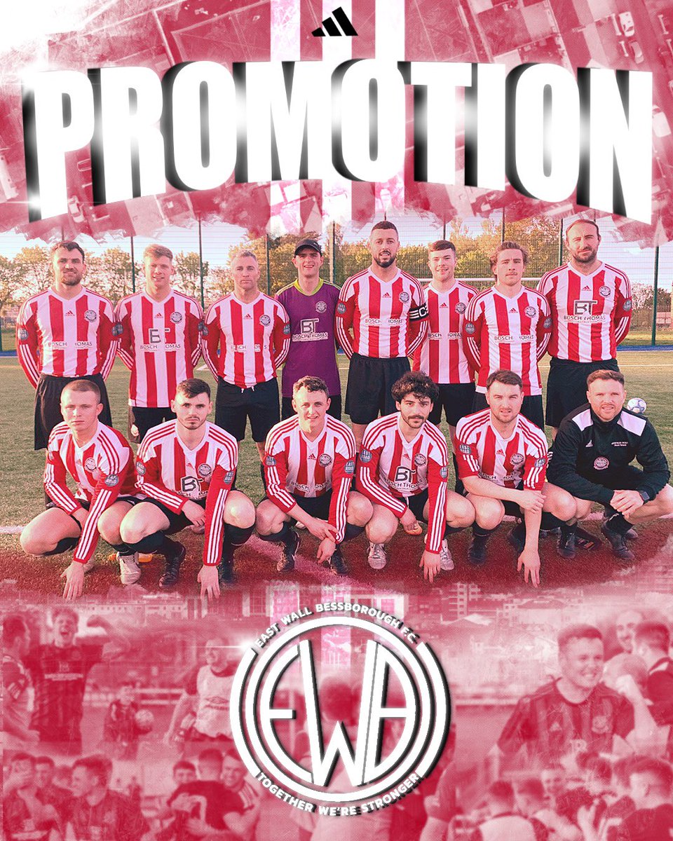 ewbfc's tweet photo. A big well done to Anto, Thomas, Wes and all of EWB Mens Senior Team on their second promotion in two years! Friday night saw us take on Clondalkin Celtic and the 1-0 victory ensured our promotion! Lee Doody was the scorer with his 31st goal of the season!…. https://t.co/NQnWU3PceW