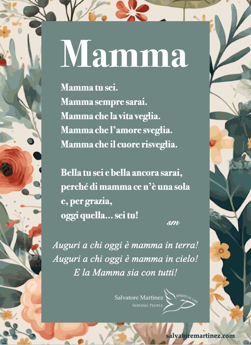 #FestaDellaMamma 
𝐴𝑢𝑔𝑢𝑟𝑖 𝑎 𝑐ℎ𝑖 𝑜𝑔𝑔𝑖 𝑒̀ 𝑚𝑎𝑚𝑚𝑎 𝑖𝑛 𝑡𝑒𝑟𝑟𝑎!
𝐴𝑢𝑔𝑢𝑟𝑖 𝑎 𝑐ℎ𝑖 𝑜𝑔𝑔𝑖 𝑒̀ 𝑚𝑎𝑚𝑚𝑎 𝑖𝑛 𝑐𝑖𝑒𝑙𝑜!
𝐸 𝑙𝑎 #Mamma 𝑠𝑖𝑎 𝑐𝑜𝑛 𝑡𝑢𝑡𝑡𝑖!