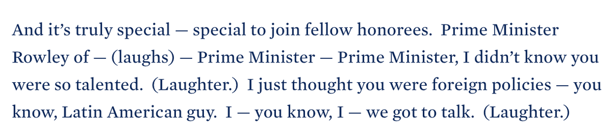 ByronYork's tweet photo. In his Howard University address, President Biden wanted to recognize the prime minister of Trinidad and Tobago, but didn't quite get there. https://t.co/skGoGhbk7U https://t.co/f1eg9PbuJQ