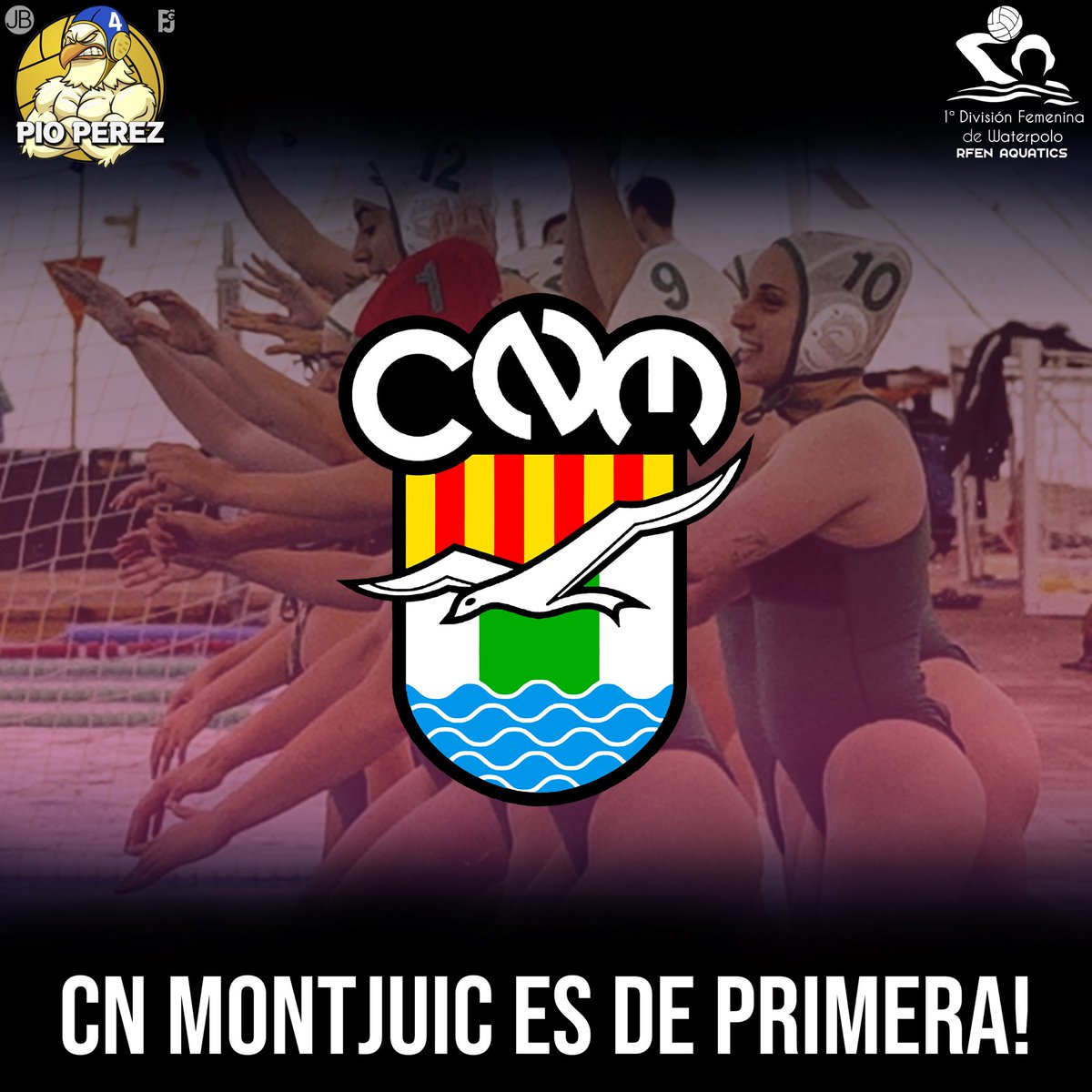PioPerez4's tweet photo. #NuevoEquipo de Primera División 🤽‍♀️!

Las chicas del @CnmontjuicF @CN_Montjuic logran el ascenso venciendo en la eliminatoria al @WaterChiclana . Felicidades!!!
@mercato_wp @waterpolistacom @laura6_villa 
Designed by: @Joelius_77
Composición: @PioPerez4
Fotografía: @PFotoalbums https://t.co/wJRt8QCV8j