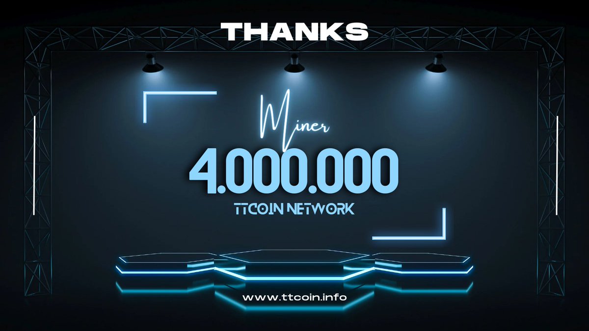 Thanks Community🚀

 🎉 TTcoin Network has reached 4 million registered miners.

 Our team works regularly and actively serves to solve users' problems.

 🌟 Your #TTcoin balance is stored in the most secure way in the TTcoin app.  Our advice is to store your balance within the