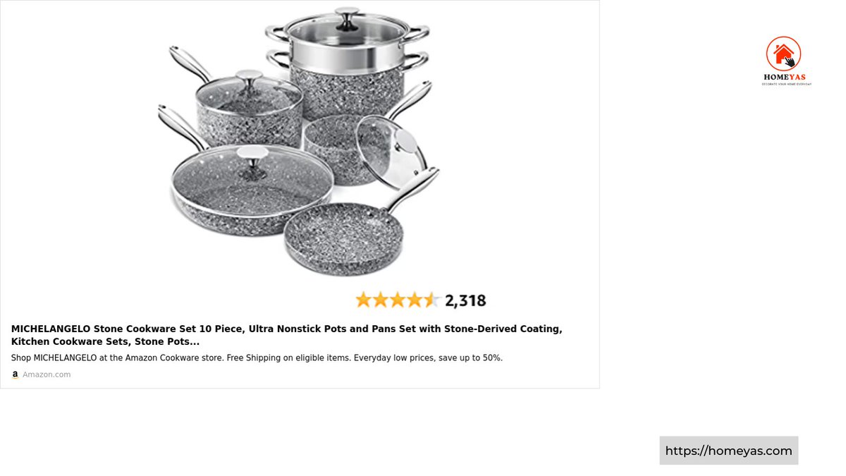 Homeyas_'s tweet photo. MICHELANGELO Stone Cookware Set (Tested &amp; Reviewed)

Visit: https://t.co/wpTsXdaCxk https://t.co/z9BFjx0d4U