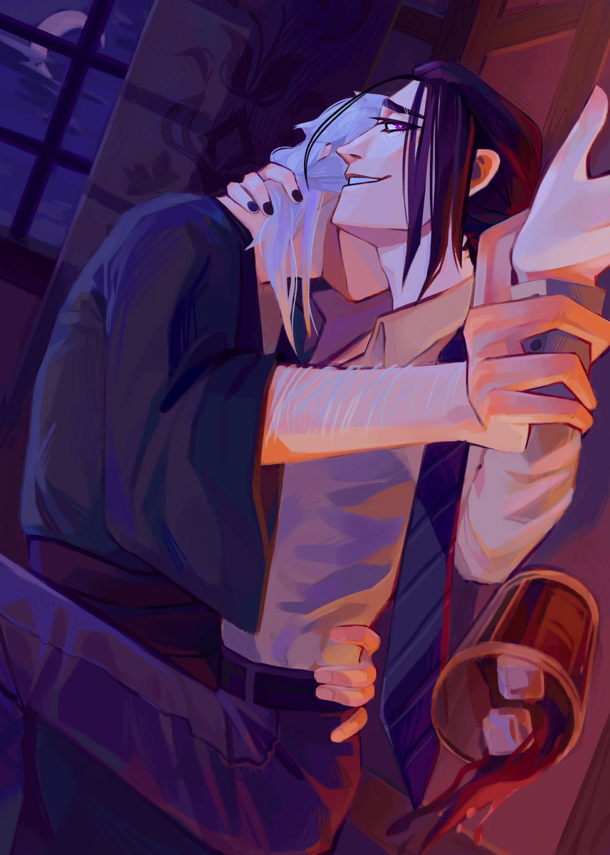 Cup_Of_beer's tweet photo. - You, as always, use others without remorse. 
- And you, as always, put yourself above others due to your dignity.   

Cover for my fanfiction  

#BSD #文スト #Fukumori 
#MoriOugai #OugaiMori #FukuzawaYukichi #Fukuzawa https://t.co/HDlrbRPL5f