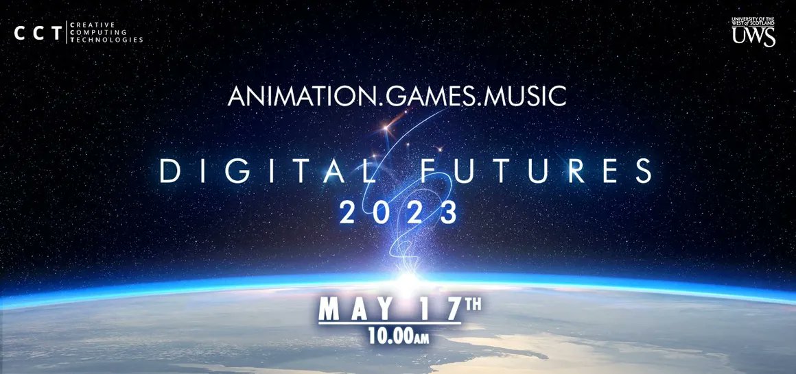 UWSCCT's tweet photo. Join us at Digital Futures, the @UniWestScotland  CCT #student #showcase on May 17th at 10am, @UWSPaisley campus, and experience our amazing @UWSstudents's projects in #3danimation, #computergames, and #musictechnology

@UWSCreativeComp @GamesDevUWS @UWSKickStart https://t.co/3qiKbLSU6f