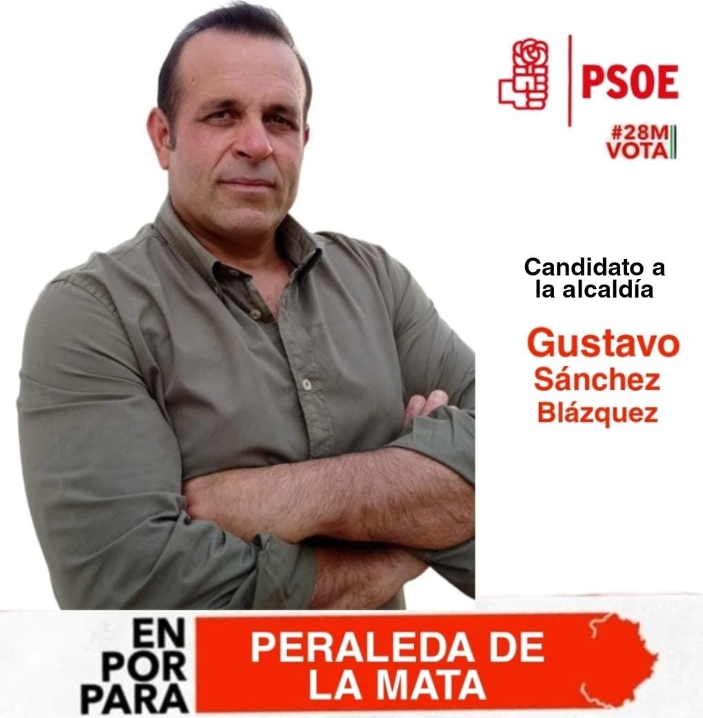 PSOEperaleda's tweet photo. CONOCE NUESTRA LISTA 📝🌹
Estos son los candidatos a las elecciones del próximo 28m en Peraleda de la Mata ❤️

3° Diego Zamora Sánchez 
2° Silvia Sánchez Parra
1° Gustavo Sánchez Blázquez 

#NosImportaPeraledadelaMata https://t.co/gXNkFfsBqr