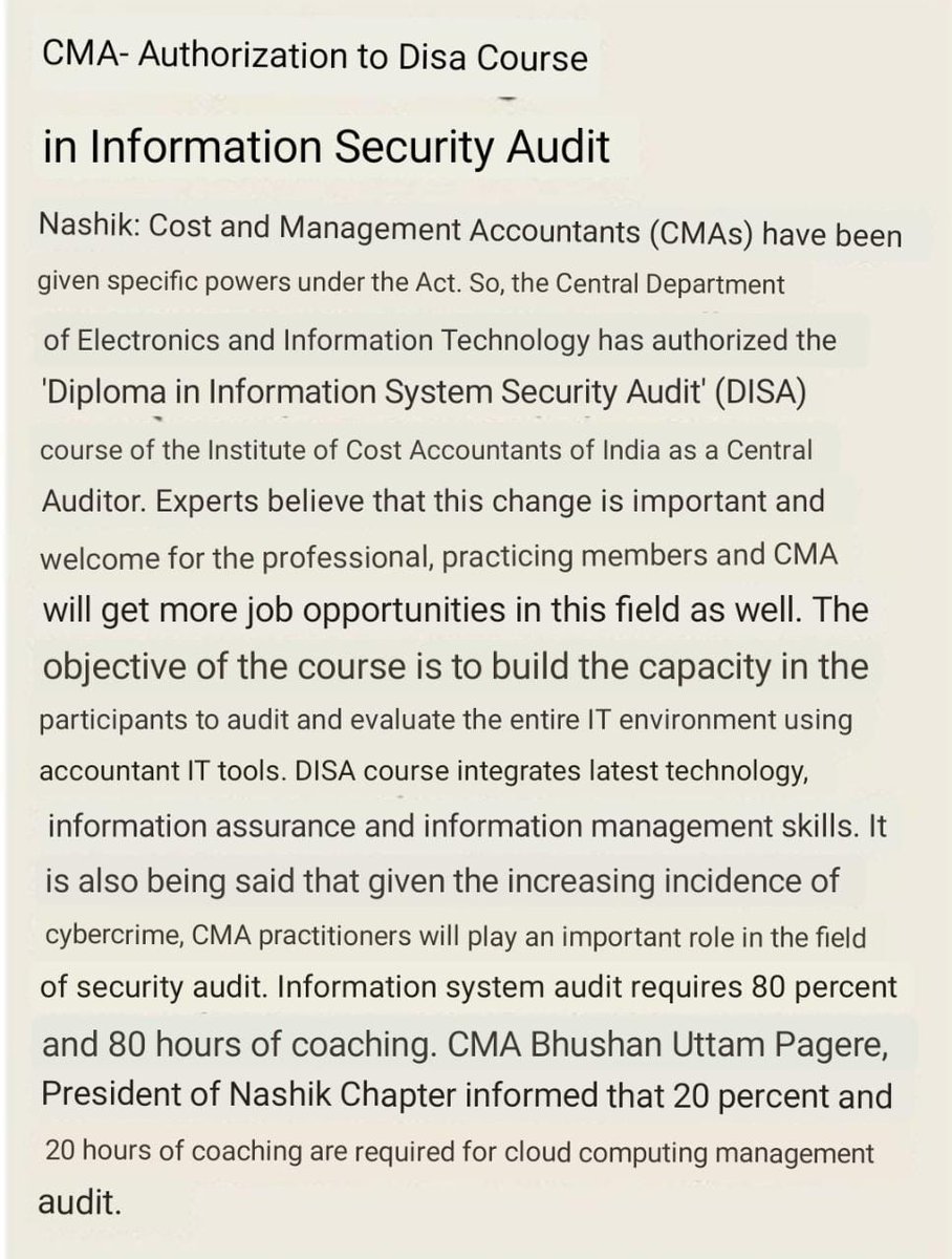 CMASANTOSHSHAR1's tweet photo. #CMA #DISA #Audit #SystemAudit ##CyberSecurityAudit https://t.co/ReIxIYF9VC