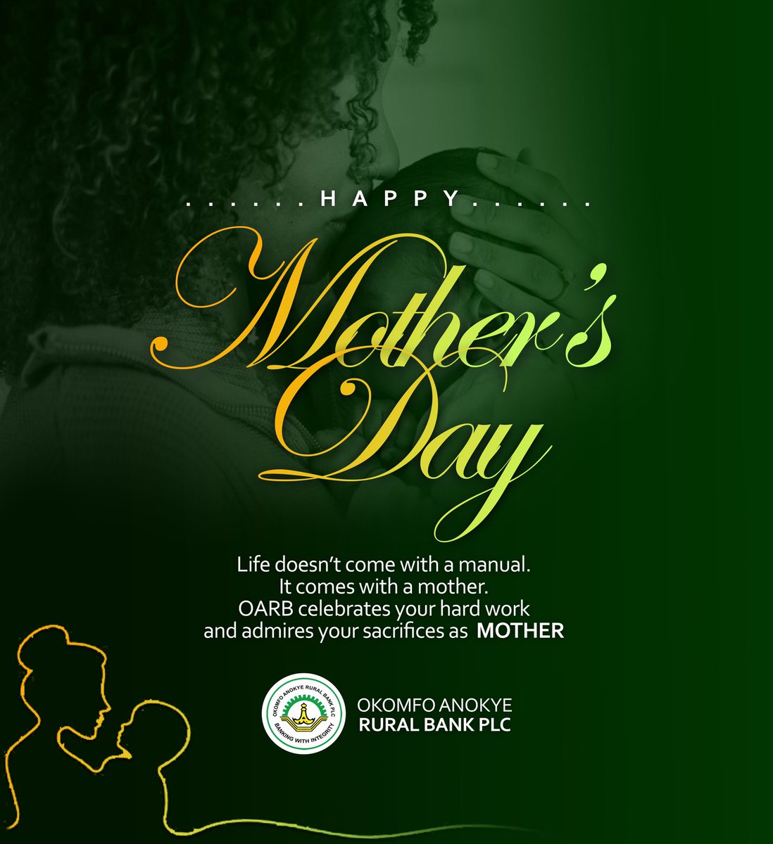 OARB_Bank's tweet photo. Life doesn’t come with a manual. It comes with a MOTHER.
Happy Mother’s Day to all women, OARB is proud of the priceless sacrifices, hard work and the love you’ve shown your families.
We at OARB celebrate your MOTHERHOOD!!! https://t.co/xvEWDdG80L