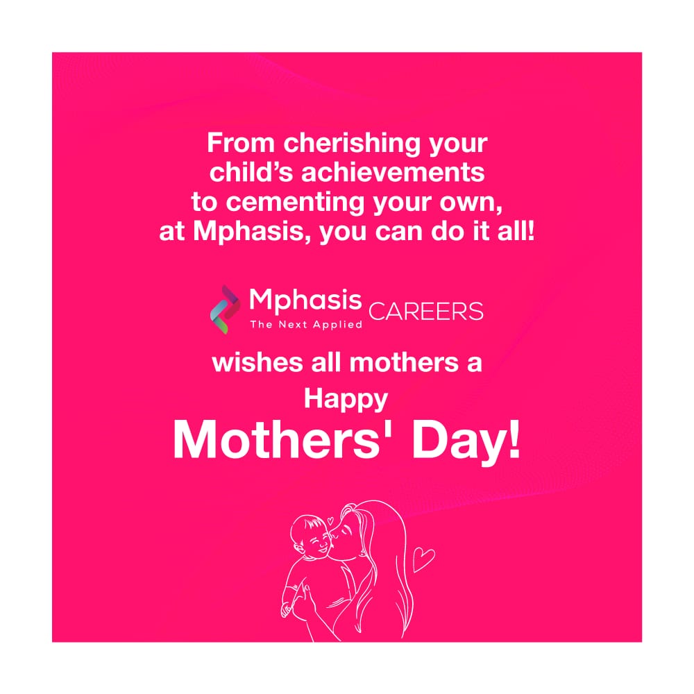 MphasisCareers's tweet photo. A big shout out to all super moms out there! Today we celebrate you and all that you do.
Happy Mother’s Day!
#mothersday #workingwomen #careergrowth #worklifebalance #womenprofessionals #femaleprofessionals #stayahead #engineeringisinourDNA https://t.co/xxvzCLrZmM