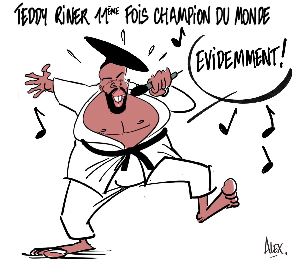 #dessin @CourrierPicard du 14.05.2023 : #teddyriner #championdumonde pour la 11 ème fois ! 👏🏻