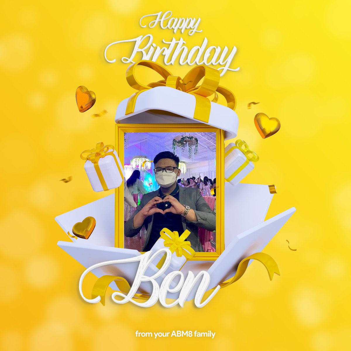 ABM8_23's tweet photo. Your most awaited day is finally here! Happy Birthday, Ben! 🥳

You deserve nothing but the best on your special day. 🥂 12ABM8 wishes you be showered with an abundance of joy as you celebrate with the people closest to your heart. 💛

#BENEighteen
#BenIsLoved
#12ABM8Unwrapped https://t.co/QKQUdoQV1y