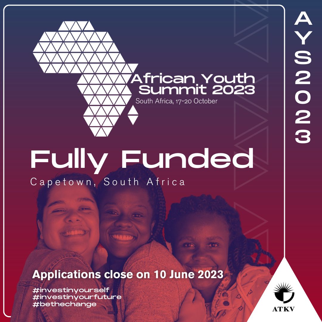 opportunitiesfy's tweet photo. Applications are now open for the fully funded African Youth Summit 2023 in Cape Town, South Africa from 17-20 October. 

Apply at https://t.co/xmv7j9YTD7 by 10 June 2023. 

#GCM2023 #belêinjouself #belêinjoutoekoms #weesdieverskil #africa #community #sustainabledevelopment https://t.co/cNtFF6u2K6