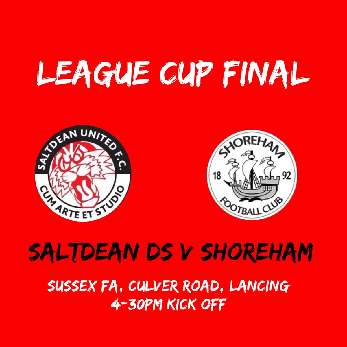 SaltdeanWomenFC's tweet photo. CUP FINAL DAY

It’s the one we have been waiting for!

4:30pm kick off at Sussex FA, Lancing. 

We would love to see as many of you as possible down at Culver Road.

Let’s go girls 🐯🔥 https://t.co/IB65unBlQa