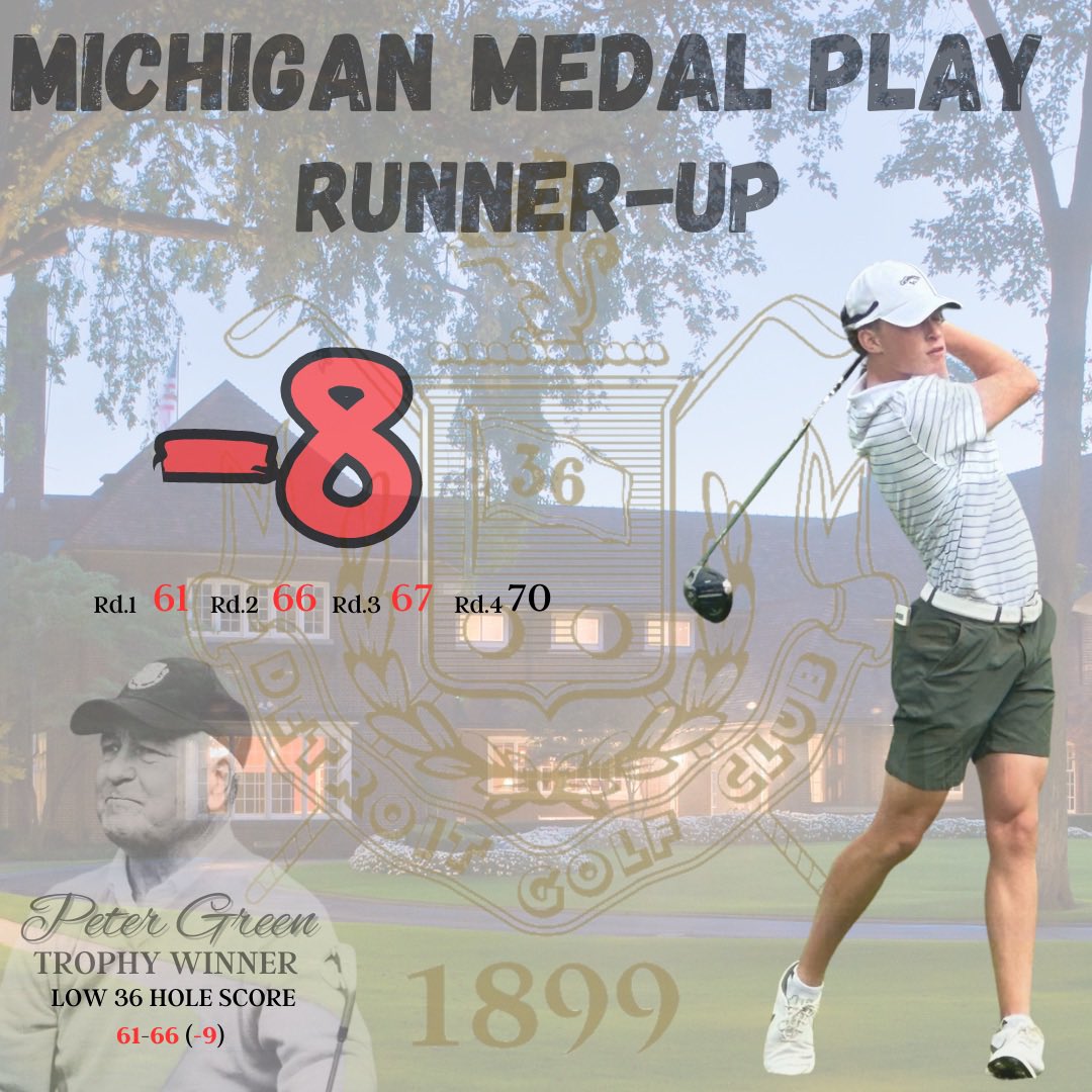DrewMillerGolf's tweet photo. Mens Michigan Medal Play Championship @DetroitGolfClub https://t.co/8D6lbHElWZ