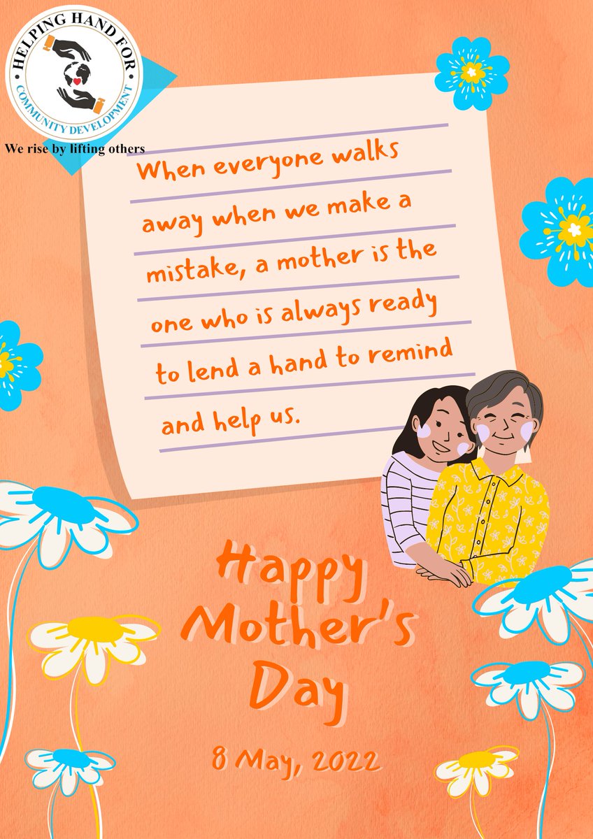 HelpinghandHhcd's tweet photo. From HHCD to all lovely mother's in the world, have a blessed mother's day.
#HHCD #MothersDay #Mothersday2023 #motherhood #mothersdaygift #mother #mothers #nonprofit https://t.co/lfpDBCVeyz