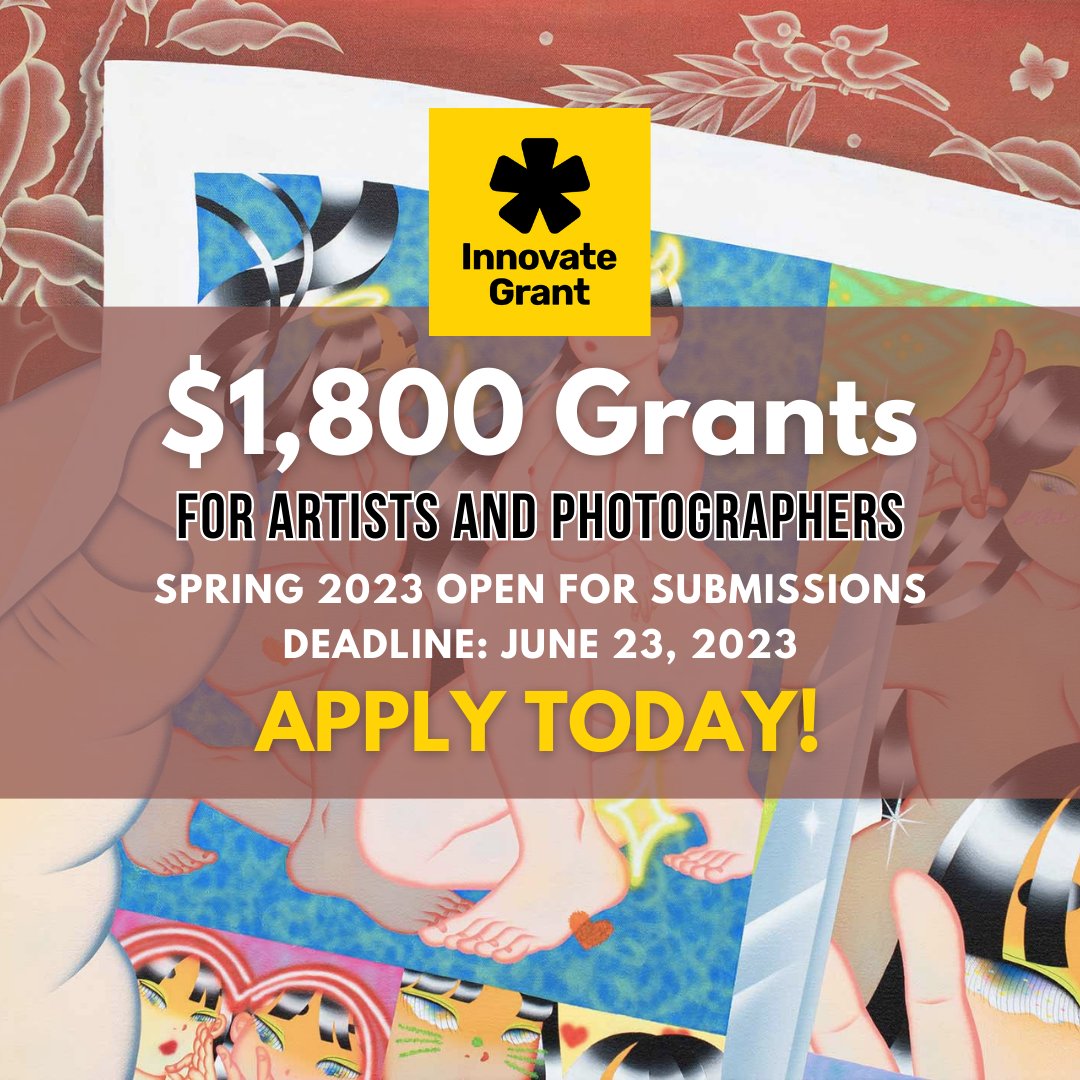 NEW * $1,800.00 Innovate Grants for Art + Photo - SPRING 2023 OPEN FOR SUBMISSIONS — DEADLINE: June 23, 2023. theartlist.com/new-180000-inn…

#TheArtList #InnovateGrant #InnovateGrantsforArt+Photo #SPRING2023