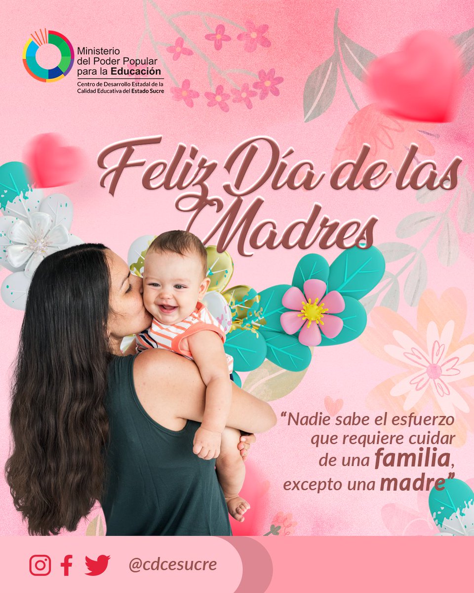 #MADRES, maravillosas mujeres que siempre tienen sus brazos abiertos y su corazón palpitando amor por sus hijos. No sólo es el motor de su familia, es la maravilla que Dios ha creado para dar vida💞 Feliz Día de las Madres! @NicolasMaduro @_LaAvanzadora @GPintoVzla @KarenlyPSUV
