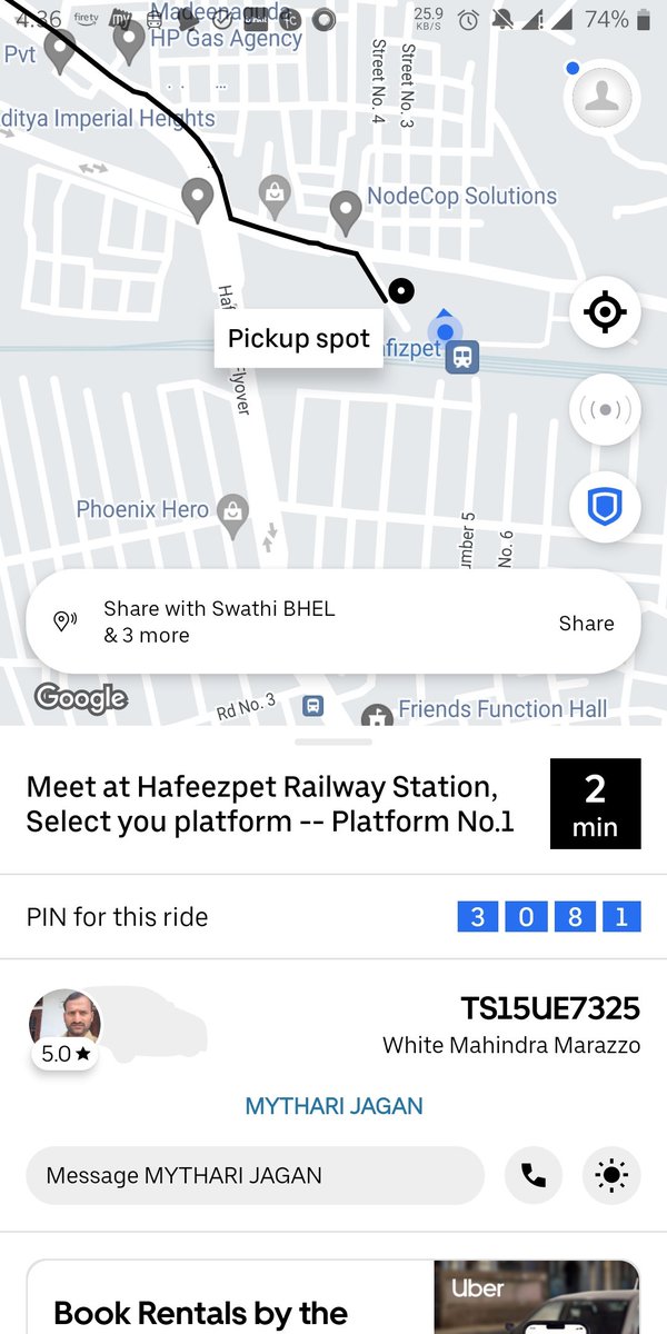 bsudhir6's tweet photo. @Uber_Support @Uber_India @CYBTRAFFIC  @HYDTP this driver asked 100% extra fee for the luggage for the suv booking what shall we do? He asked us if we have luggage or not and asked double the fare. https://t.co/oykmuG4WfY