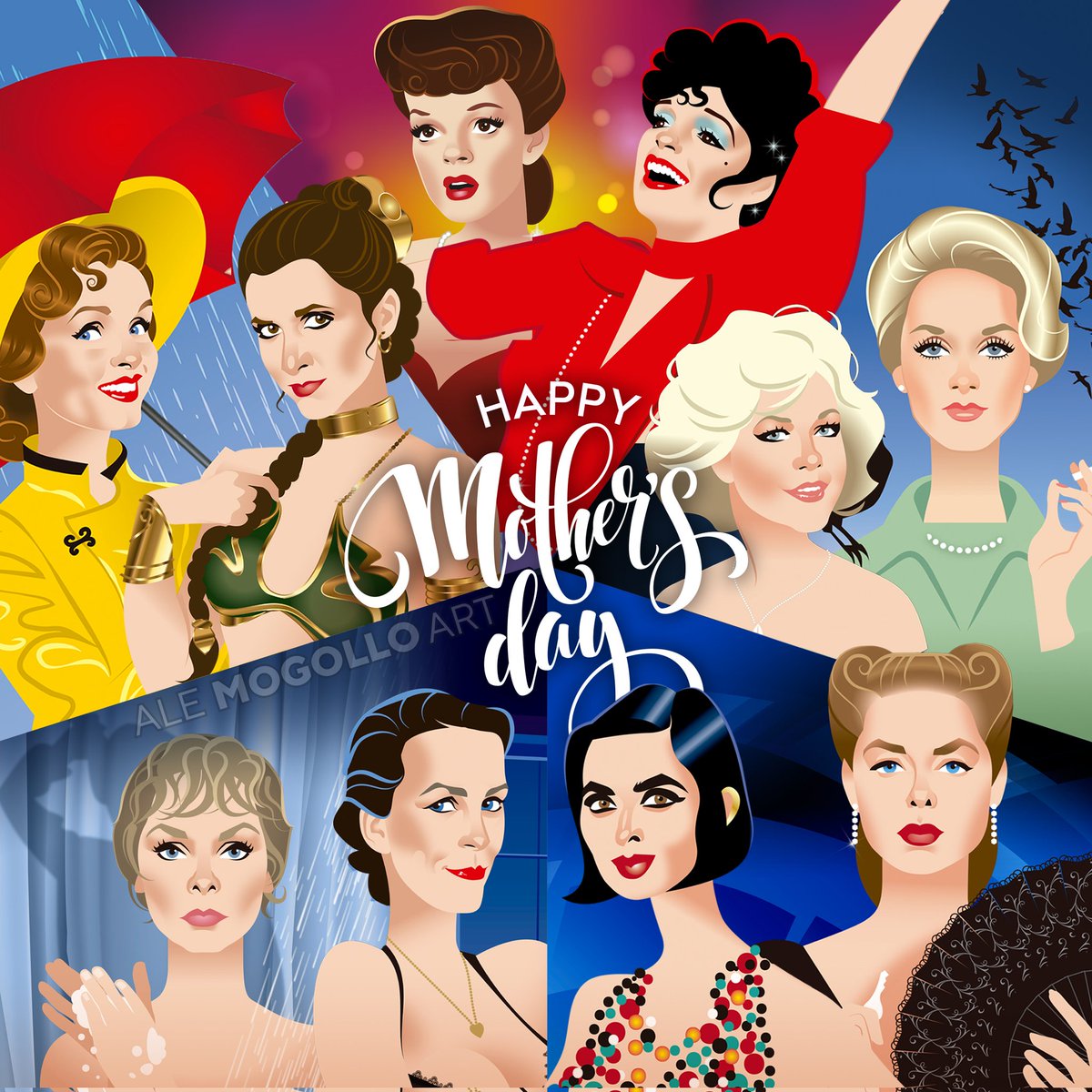 Showbiz moms and daughters ❤️ Happy Mother’s Day to all of you who celebrate today!
#debbiereynolds #carriefisher #isabellarossellini #ingridbergman #tippihedren #melaniegriffith #lizaminnelli #judygarland #janetleigh #jamieleecurtis #mothersday #happymothersday #alejandromogollo