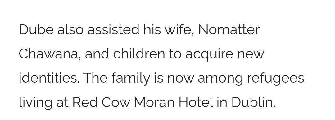 Mick_O_Keeffe's tweet photo. An African killer by the name of #PeterDube is currently being assessed for asylum in Ireland. 

He's living at the Red Cow Hotel with his wife and kids. 

This man is wanted in Zimbabwe. 

Please share, we must get him removed! 

https://t.co/tNHe1EGuPM https://t.co/UhKOg34JH7