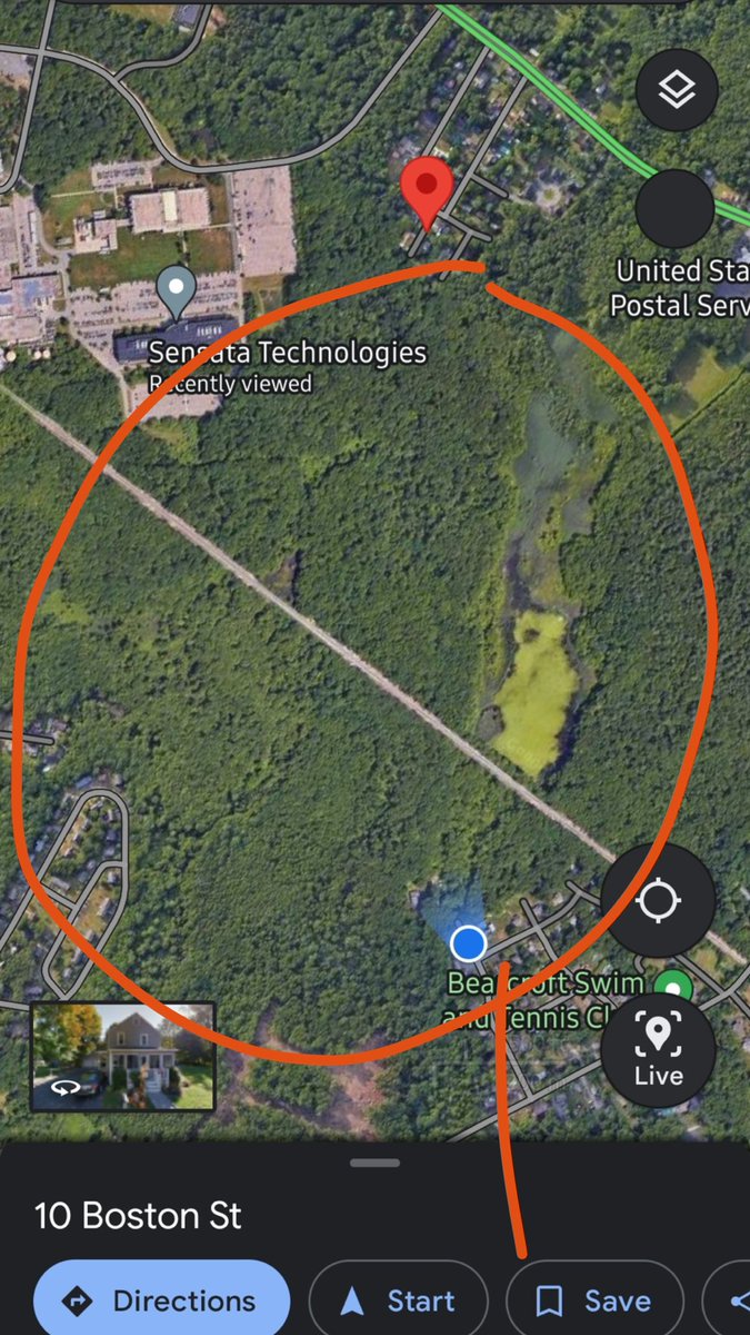 JoeNews42's tweet image. #HappeningNow Fire crews are working on a brush fire in Attleboro #MAfire 
@JWheelz99 is with one crew over by Brookside drive, I’m over on Boston st. with another.
Speaking with members on scene, the fire is somewhere inside the circle on the map. Details to come @wpri12