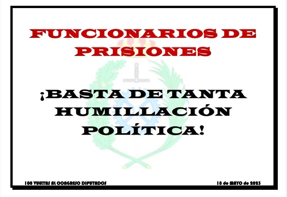 Tecnef's tweet photo. 100 vueltas al @Congreso_Es 
18 de Mayo Del 2023. 
00:00 H.
#sosprisiones #mitrabajotuseguridad @APFP_ES 
@IIPPGob 
@interiorgob @A3Noticias @gpscongreso @ppopular @VOX_Congreso @PODEMOS @telecincoes @europapress @okdiario @elprogramadear @elespanolcom @h50digital https://t.co/hzikZJL00b