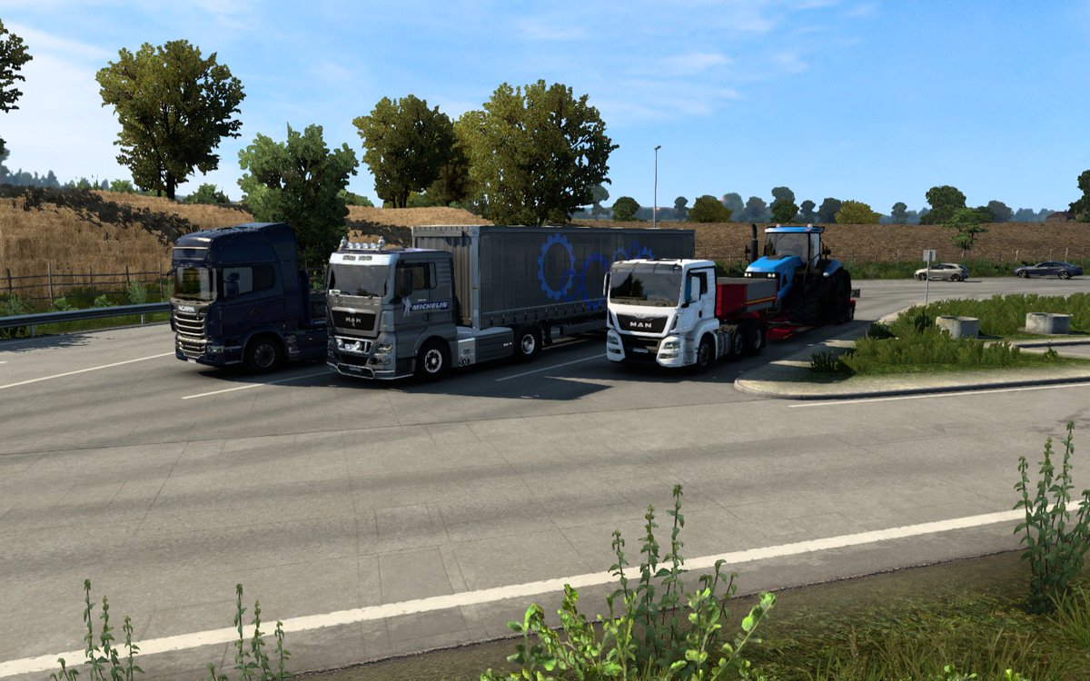 OldTanker76's tweet photo. Rolling on...from Warsaw (Poland) to Brest (France) with brand new #MAN truck "The Michelin Truck" #ETS2 #SCSoftware #trucking https://t.co/g2osg19rbL