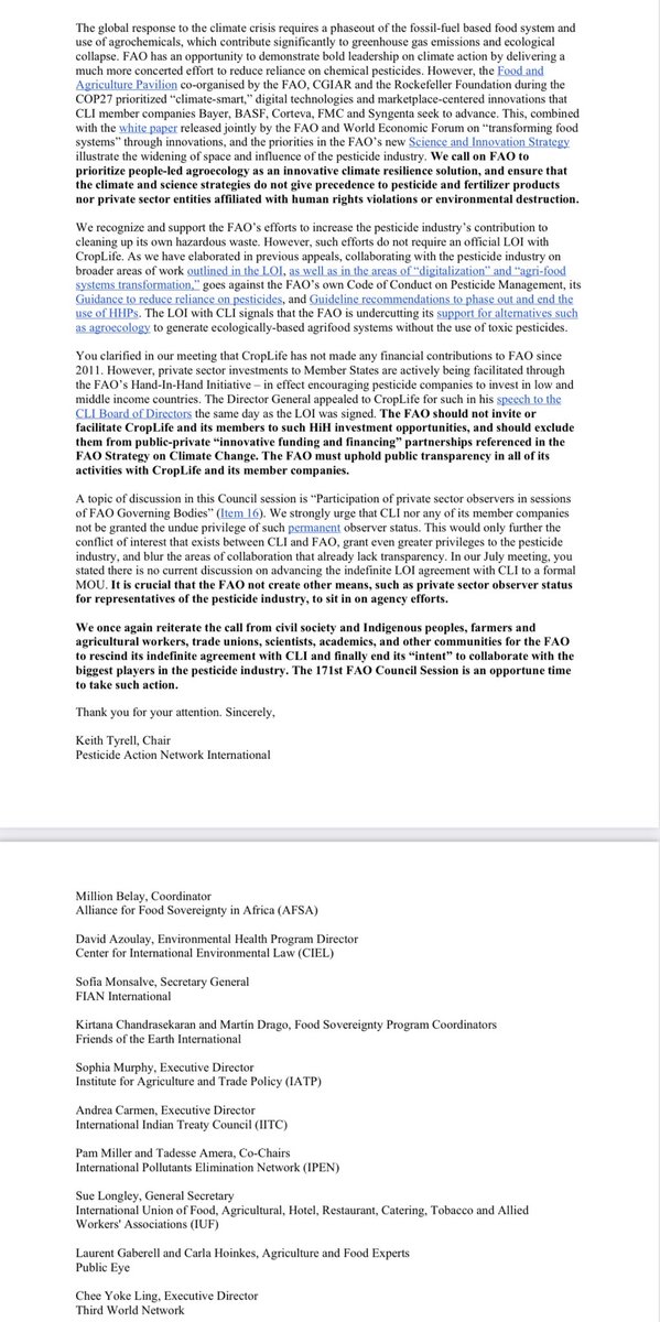 The pesticide industry, responsible for 385 million #pesticide #poisonings per year and unprecedented levels of #pollution and #biodiversityloss, is a huge contributor to the global food, ecological and climate crises.

#foodcrises #climatechange #environment #humanrights