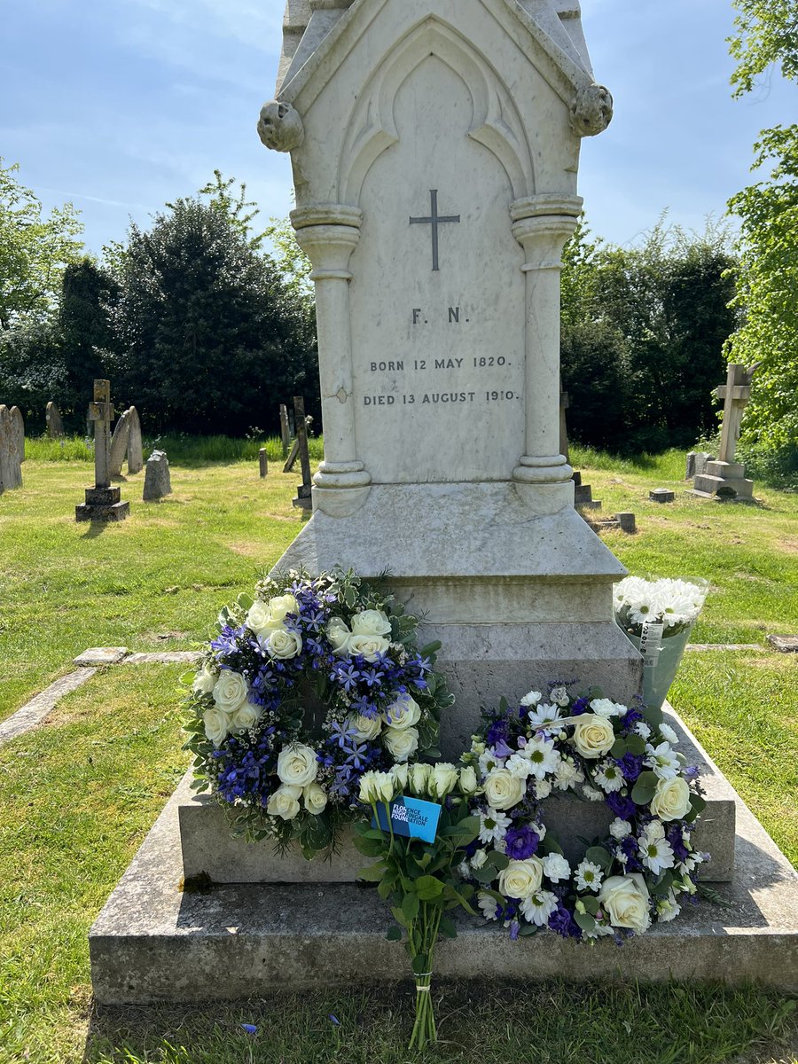 westwood_greta's tweet photo. Beautiful Florence Nightingale service in stunning location. If you haven’t been take a trip to see her final resting place, St Margaret’s church Wellow, Hampshire. Margaret Povey a Nightingale Nurse and closest relative pictured here. White roses +++ @FNightingaleF https://t.co/ofoJkIKW8k