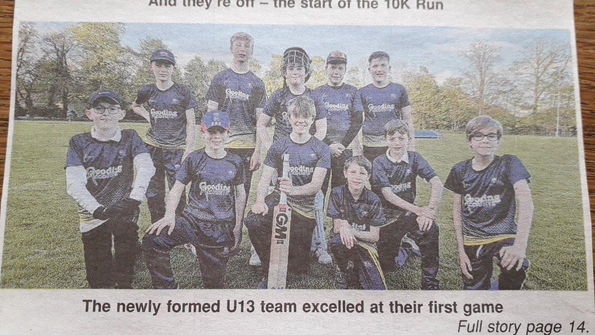 HSVCC1's tweet photo. Our U13's team made the Warminster Journal! A fantastic first game of the season saw them beat Shrewton in their Wiltshire Youth Cricket League T20 game πππ#heytesbury #suttonveny #warminster #hsvcc #juniorcricket #hardball https://t.co/Drg66S1D4s