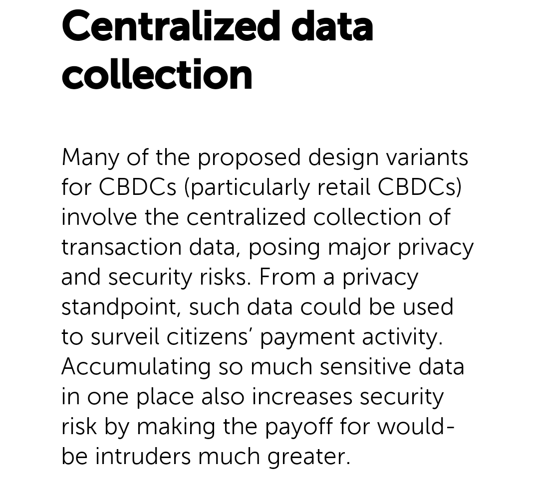 SmindCrypto's tweet photo. This is what #IMF thinks about #CBCDs.
#Blockchain community has repeatedly warned about these risks.
#CBDCs poses major security and privacy risks. IMF. https://t.co/S69SeSxUOg