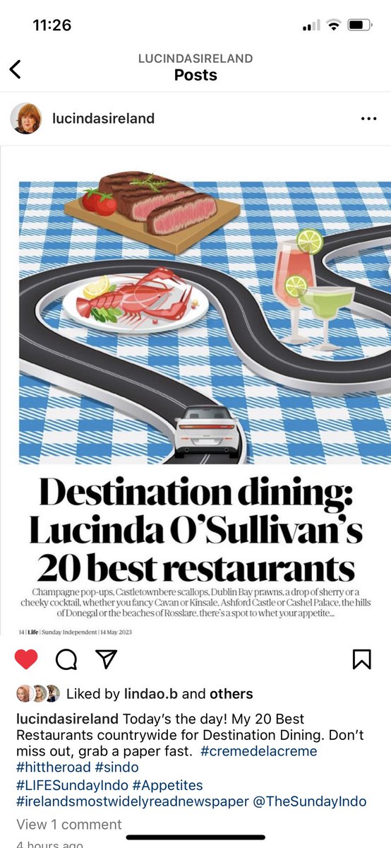 jonhkelly1981's tweet photo. Great to be mentioned in @LucindasIreland Ireland top 20 countrywide destinations Lady Helen @mountjuliet https://t.co/4JKIwM3fRP