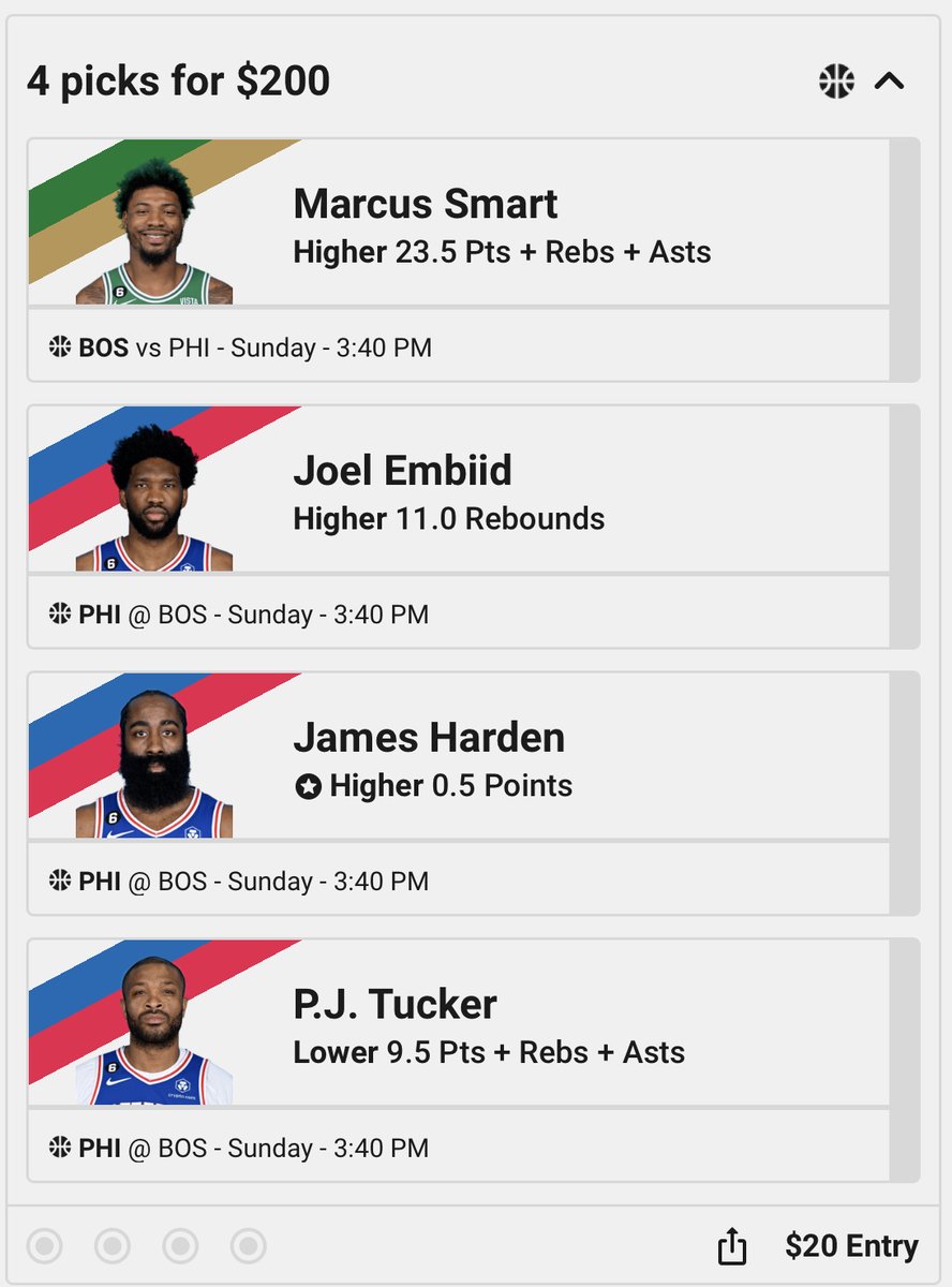 CallingOurShot's tweet photo. My 4 Leg Entry on Underdog Fantasy!

Using the James Harden FREE Square which is LIVE until tip-off! New Users get a 100% Deposit Match when they sign up with code "COS" or the link below!

LINK: https://t.co/CD2y79Ap1F https://t.co/F8Rmucxn0a
