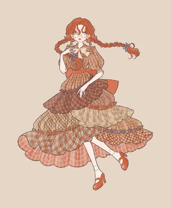 格子模様のドレス