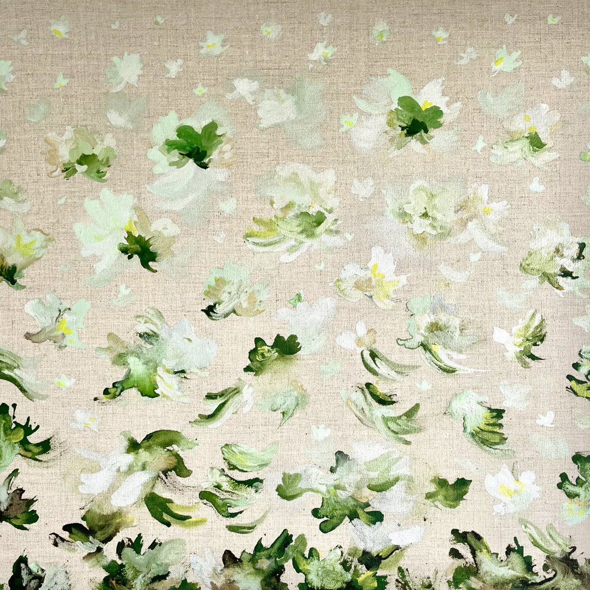 CorinneNatel's tweet photo. Sold! To Be With You #11, Acrylic and inks on linen canvas, size 60cm x 60cm, has sold thanks to @artfinder_com to a buyer in California, how exciting! 💚🤍🍃🌟
#sold #soldart #justsold #floralabstract #floral #flowers #spring #linenart #sundayvibes #femaleartist https://t.co/4FhUeG7VA9
