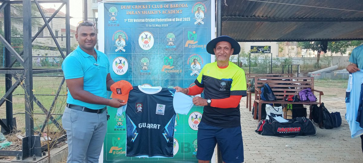deafccb's tweet photo. Deaf cricket club of deaf
Imran Shaikh academy
1st T20 veteran cricket federation of Deaf 2023. 11may to 12 may
Guj veteran vs Delhi veteran
 Guj veteran team won

Chief Guest 
Shri Satyajitsinh D. Gaekwad

Honour Guest
Mr. Hitendra Patel

Special Guest
Mr. Miten Shah https://t.co/c4mYHOq9G9
