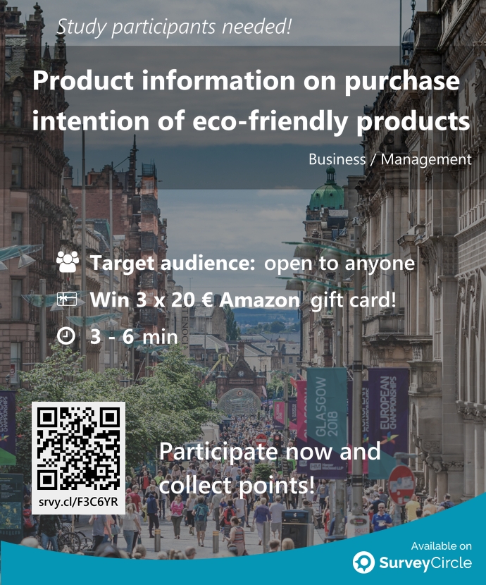 top_studies's tweet image. Participants needed for top-ranked study on SurveyCircle:

&quot;Product information on purchase intention of eco-friendly products&quot; surveycircle.com/F3C6YR/ via @SurveyCircle #UT1Capitole

#PurchaseBehavior #sustainability #ecofriendly #ProductInformation #marketing