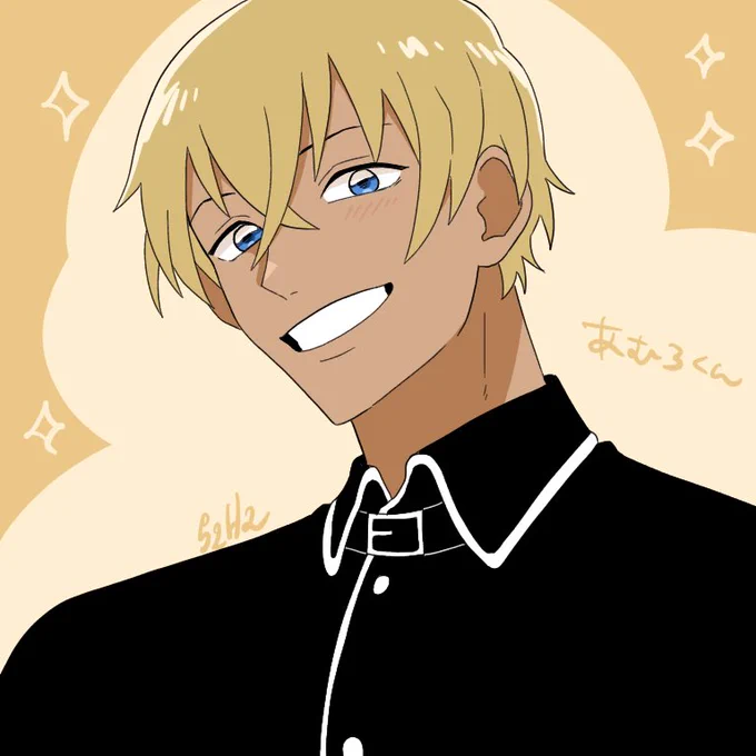 全然コナン知らないけど友達と電話してて安室くん描いてよって言われたので描いてみた