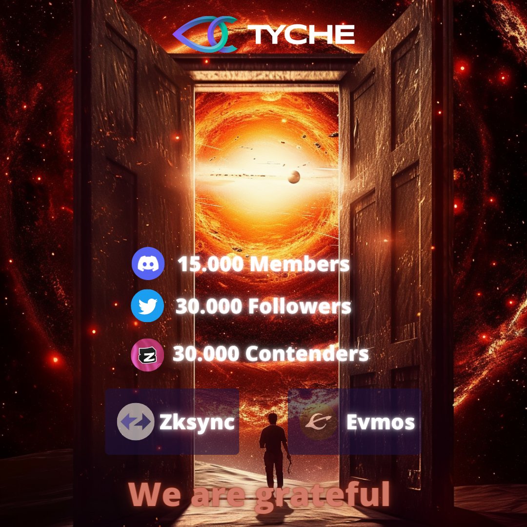 🙏We are grateful 🙏

🔸30.000 Followers on twitter
🔸30.000 Contenders on Zealy (Rank 9)
🔸15.000 Discord members
🔸Mint on Evmos ending today

Tomorrow is a big day for us, we will mint our collection with <a href="/omnisea/">Omnisea</a>
on Zksync !

An announcement will come later today about it !