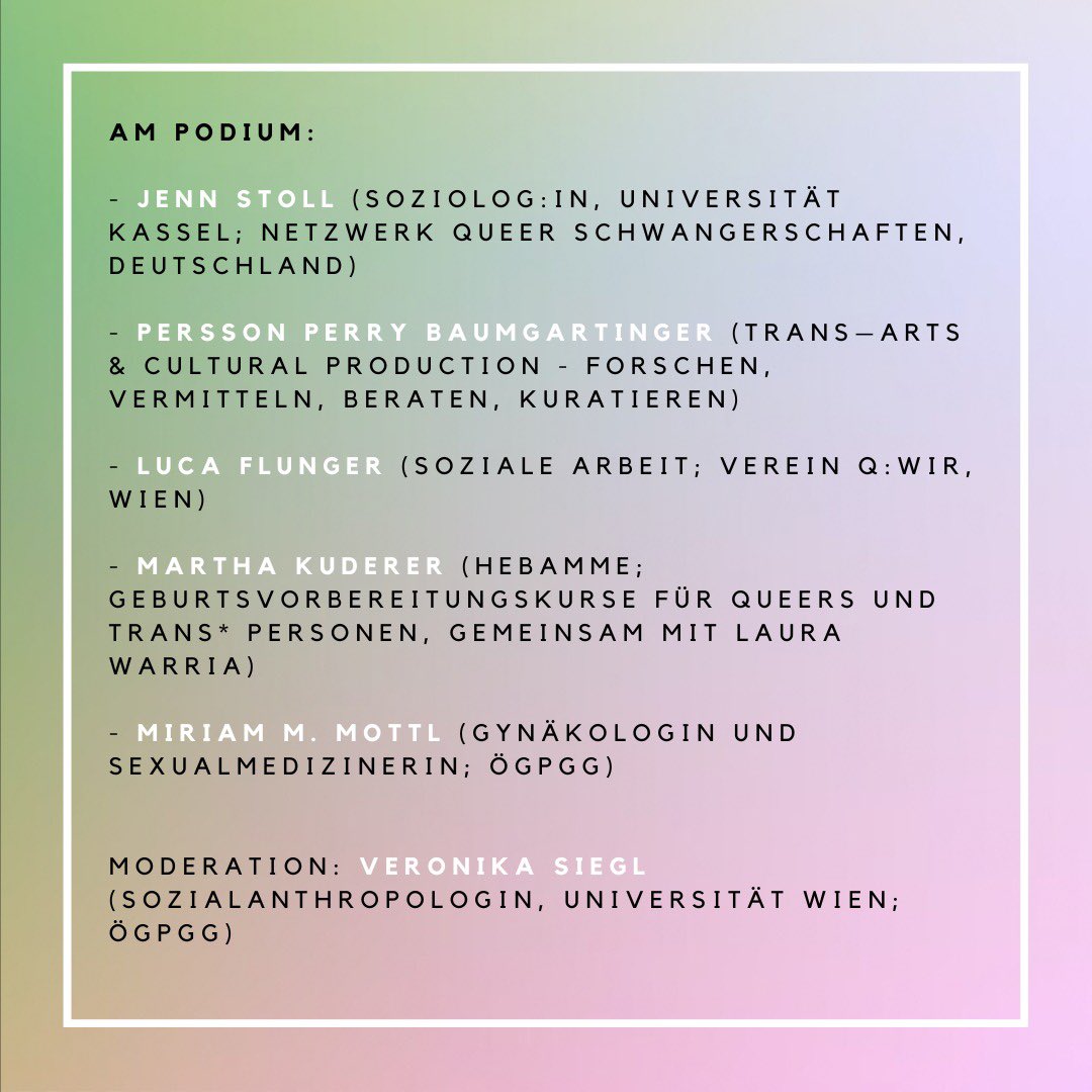 Health Matters Research Group (@health_matter_) on Twitter photo Kommt am 25. Mai zu 'Queere Schwangerschaft und Geburt', org. von <a href="/veronika_siegl/">Veronika Siegl</a> & der Österr. Ges. für Psychosomatik in Gyn. und Geburtshilfe - richtet sich v.a. an Fachpersonen aus Gyn./Geburtshilfe und psychosozialen Beratung. Infos + Anmeldung: psygyn.at Kommt am 25. Mai zu 'Queere Schwangerschaft und Geburt', org. von <a href="/veronika_siegl/">Veronika Siegl</a> & der Österr. Ges. für Psychosomatik in Gyn. und Geburtshilfe - richtet sich v.a. an Fachpersonen aus Gyn./Geburtshilfe und psychosozialen Beratung. Infos + Anmeldung: psygyn.at
